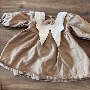 Charming Tan Kids Casual Dress